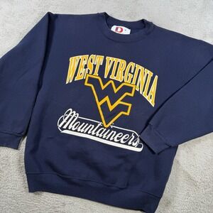 Vintage West Virginia Mountaineers Sweatshirt Mens Medium Navy Dodger Fleece USA